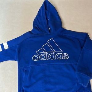 Blue adidas hoodie, size youth medium 10/12